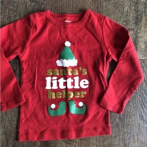 Carters red long sleeve Unisex "Santa's little helper" 24 months